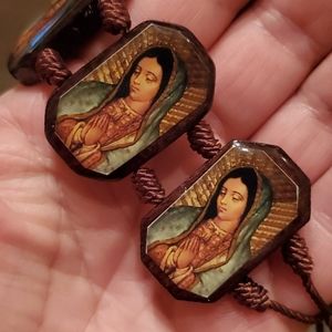 Virgin Mary Wooden Bracelet